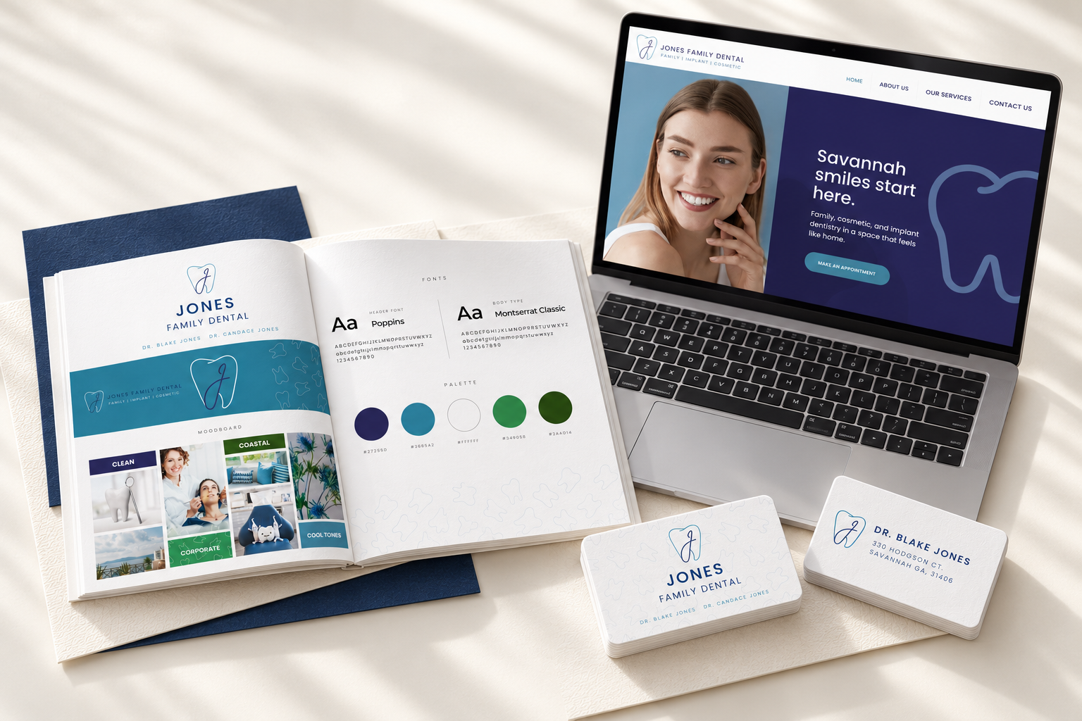 Jones brand and website presentation